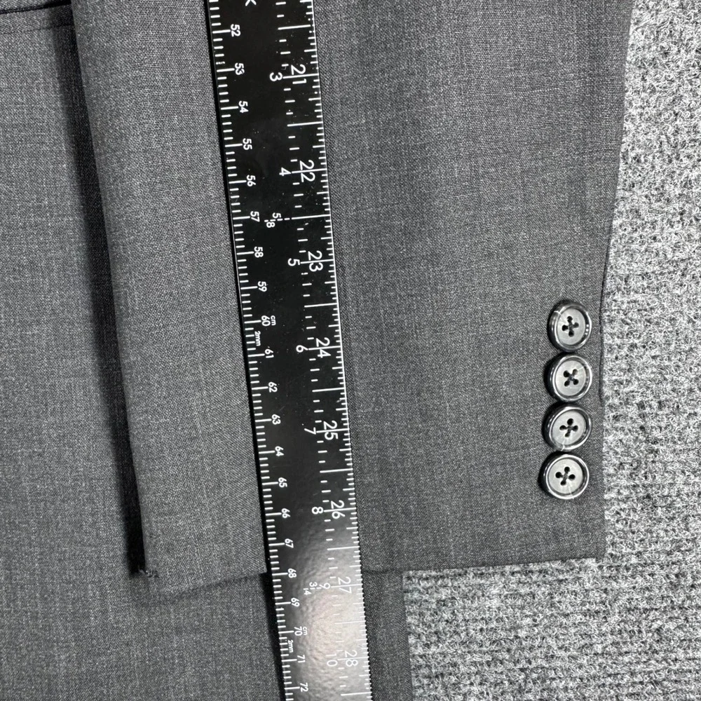 Emporio Armani‎ Blazer Mens 44R Grey Virgin Wool Cashmere Suit Jacket Italy